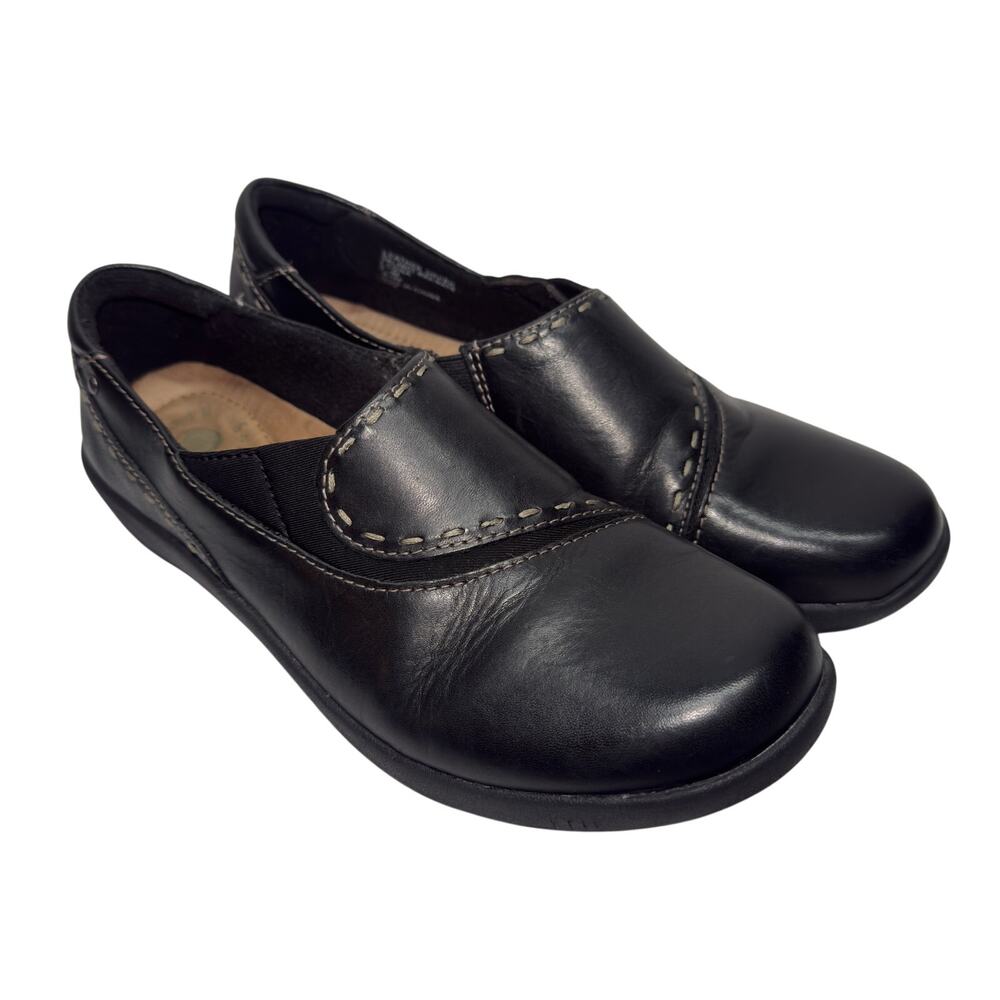 Earth Origins Leona Slip On Flats Black Leather Grandmacore Cottagecore 9.5M